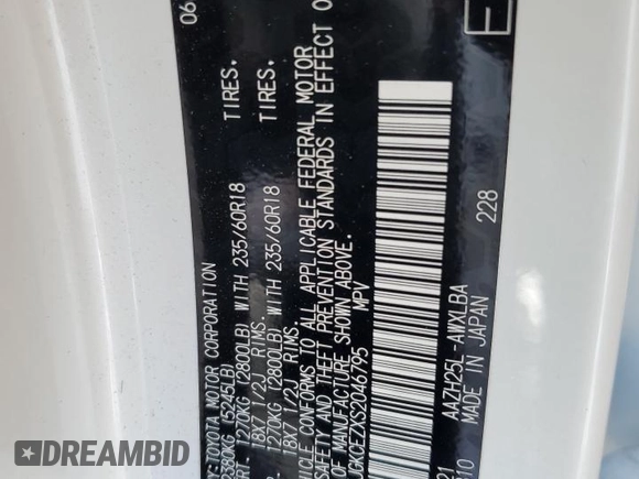 2025 Lexus NX 350h Premium with VIN JTJGKCEZXS2046795, listed as a Copart auction lot 55152575 with 3,611 mi miles and Clean title. Bid and sale history available at DreamBid. Image 13.