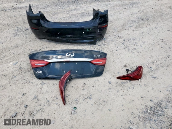 2020 Infiniti Q50 Luxe with VIN JN1EV7AR1LM250957, listed as a Copart auction lot 59308225 with 51,606 mi miles and Salvage title. Bid and sale history available at DreamBid. Image 12.