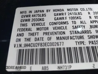 2014 Acura TSX Special Edition with VIN JH4CU2F83EC002677, listed as a IAAI auction lot 41961740 with 149,976 mi miles and . Bid and sale history available at DreamBid. Image 9.