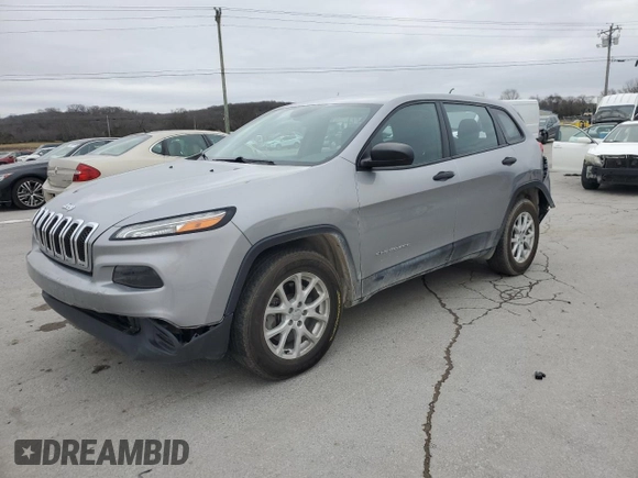 2017 Jeep Cherokee Sport with VIN 1C4PJMAS5HW632004, listed as a Copart auction lot 48033275 with 95,496 mi miles and Salvage Title. Bid and sale history available at carsss.com. Image 1.