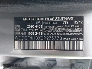 2013 Mercedes-Benz C-Class C 250 Sport with VIN WDDGF4HBXDR275778, listed as a IAAI auction lot 41938842 with 93,247 mi miles. Bid and sale history available at carsss.com. Image 9.