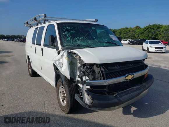 2019 Chevrolet Express Cargo Van with VIN 1GCWGAFG5K1254736, listed as a IAAI auction lot 41880050 with 136,132 mi miles. Bid and sale history available at carsss.com. Image 6.