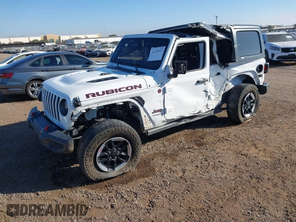 2019 Jeep Wrangler Unlimited Rubicon with VIN 1C4HJXFN7KW505383, listed as a IAAI auction lot 41220907 with 53,578 mi miles and . Bid and sale history available at DreamBid. Image 17.
