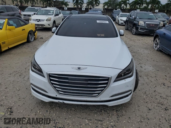 2017 Genesis G80 3.8L with VIN KMHGN4JE3HU172234, listed as a Copart auction lot 74680664 with 101,375 mi miles and Salvage Title. Bid and sale history available at carsss.com. Image 5.