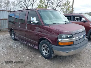 2003 Chevrolet Express Passenger z VIN 1GBFG15X231211821, wystawiony jako IAAI lot #41934414 z przebiegiem 154 508 mil mil oraz . Historia ofert i sprzedaży dostępna na DreamBid. Obrazek 1.