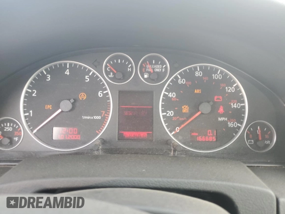 2004 Audi A6 z VIN WAUCD64B64N099705, wystawiony jako Copart lot #65346044 z przebiegiem 166 685 mil mil oraz Czysty tytuł • Clean title. Historia ofert i sprzedaży dostępna na DreamBid. Obrazek 9.