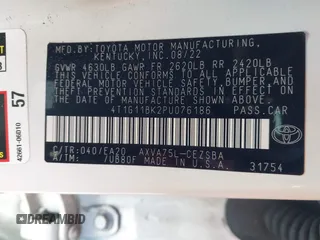 2023 Toyota Camry SE z VIN 4T1G11BK2PU076186, wystawiony jako IAAI lot #41602143 z przebiegiem 18 307 mil mil oraz . Historia ofert i sprzedaży dostępna na DreamBid. Obrazek 9.