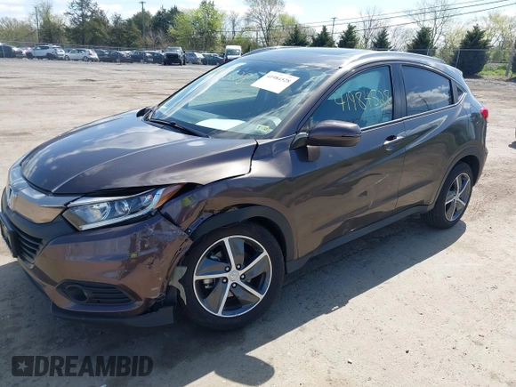 2021 Honda HR-V EX with VIN 3CZRU6H55MM750120, listed as a IAAI auction lot 41984528 with 21,512 mi miles. Bid and sale history available at carsss.com. Image 17.