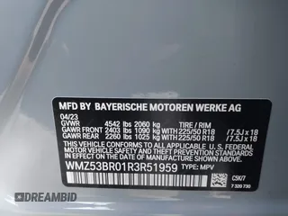 2024 MINI Countryman Cooper S with VIN WMZ53BR01R3R51959, listed as a IAAI auction lot 41187692 with 7,177 mi miles and . Bid and sale history available at DreamBid. Image 9.