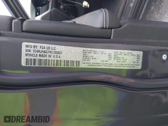 2024 Jeep Grand Cherokee Altitude z VIN 1C4RJHAG7RC703637, wystawiony jako IAAI lot #42046042 z przebiegiem 11 280 mil mil oraz . Historia ofert i sprzedaży dostępna na DreamBid. Obrazek 9.
