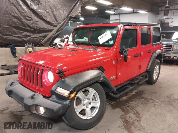 2020 Jeep Wrangler Unlimited Sport z VIN 1C4HJXDG6LW102873, wystawiony jako IAAI lot #41232881 z przebiegiem 42 315 mil mil oraz . Historia ofert i sprzedaży dostępna na DreamBid. Obrazek 6.