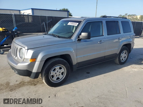 2016 Jeep Patriot Sport with VIN 1C4NJPBB4GD656571, listed as a Copart auction lot 51950535 with 63,576 mi miles and Salvage Title. Bid and sale history available at carsss.com. Image 1.