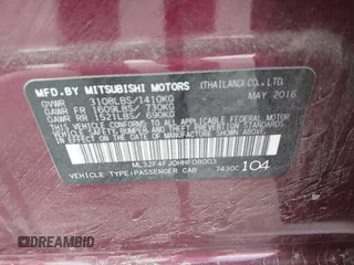 2017 Mitsubishi Mirage SE with VIN ML32F4FJ0HHF08003, listed as a IAAI auction lot 42462444 with 78,732 mi miles and . Bid and sale history available at DreamBid. Image 9.