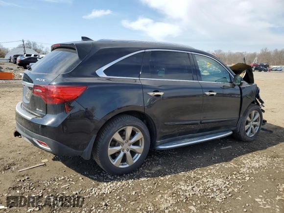 2015 Acura MDX Advance/Entertainment Pkg with VIN 5FRYD4H88FB026699, listed as a Copart auction lot 46466375 with 93,356 mi miles and Salvage Title. Bid and sale history available at carsss.com. Image 3.