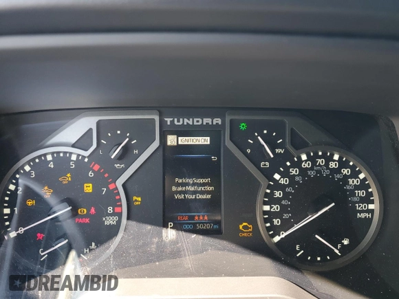 2022 Toyota Tundra 4WD SR5 with VIN 5TFLA5DB8NX056589, listed as a Copart auction lot 45119925 with 50,207 mi miles and Salvage Title. Bid and sale history available at carsss.com. Image 9.