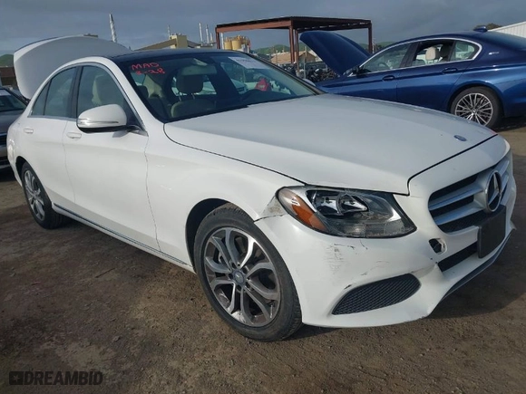 2015 Mercedes-Benz C-Class C 300 with VIN 55SWF4JB2FU043957, listed as a IAAI auction lot 41906033 with 99,094 mi miles. Bid and sale history available at carsss.com. Image 1.