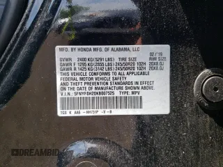 2019 Honda Passport Sport with VIN 5FNYF8H20KB007525, listed as a Copart auction lot 62453225 with 13,443 mi miles and Salvage title. Bid and sale history available at DreamBid. Image 13.