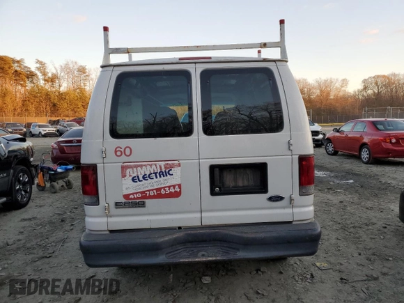 2008 Ford Econoline Cargo Commercial with VIN 1FTNE24W58DA04003, listed as a Copart auction lot 83749744 with 210,905 mi miles and Salvage title. Bid and sale history available at DreamBid. Image 6.