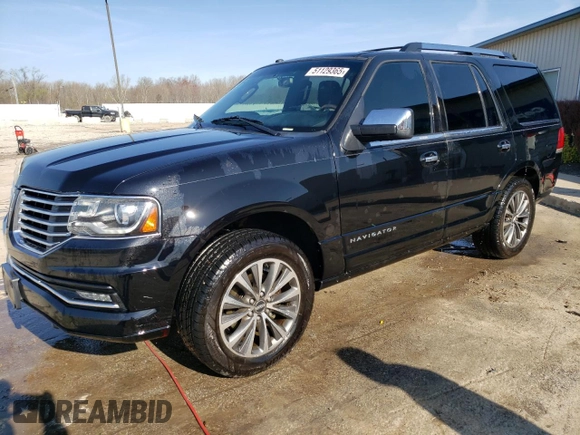 2017 Lincoln Navigator Select with VIN 5LMJJ2HT0HEL08384, listed as a Copart auction lot 51129365 with 101,264 mi miles and Salvage title. Bid and sale history available at DreamBid. Image 1.