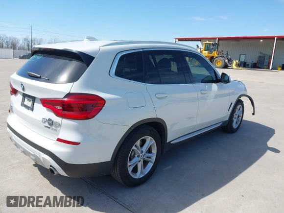 2020 BMW X3 sDrive30i with VIN 5UXTY3C00LLU71540, listed as a IAAI auction lot 41718918 with 91,501 mi miles. Bid and sale history available at carsss.com. Image 4.