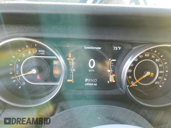 2019 Jeep Wrangler Unlimited Sahara with VIN 1C4HJXEG5KW570347, listed as a Copart auction lot 80388234 with 69,564 mi miles and Salvage Title. Bid and sale history available at carsss.com. Image 9.