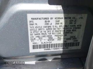 2005 Nissan Altima 3.5 SE with VIN 1N4BL11D85C199530, listed as a IAAI auction lot 42096983 with 92,906 mi miles. Bid and sale history available at carsss.com. Image 9.