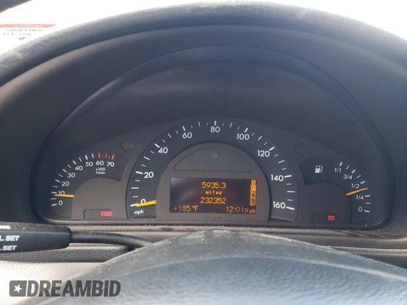 2002 Mercedes-Benz C 230/260/280/320 with VIN WDBRF61J12F138872, listed as a Copart auction lot 47005815 with 232,352 mi miles and Salvage Title. Bid and sale history available at DreamBid. Image 9.