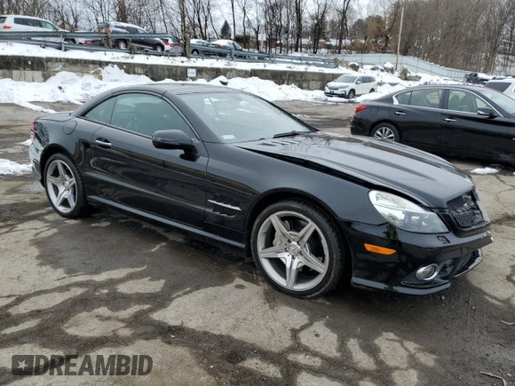 2009 Mercedes-Benz SL 550 with VIN WDBSK71F29F152210, listed as a Copart auction lot 44854165 with 69,777 mi miles and Salvage title. Bid and sale history available at DreamBid. Image 4.