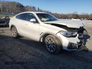 2021 BMW X6 xDrive40i with VIN 5UXCY6C08M9E54309, listed as a Copart auction lot 48545025 with 0 mi miles and Salvage Title. Bid and sale history available at carsss.com. Image 4.