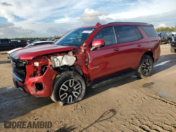 2023 GMC Yukon AT4 with VIN 1GKS2CKD7PR470556, listed as a Copart auction lot 51233645 with 30,735 mi miles and Salvage Title. Bid and sale history available at carsss.com. Image 1.