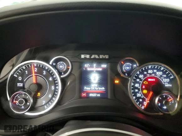 2022 Ram 1500 Big Horn с VIN 1C6RRFBG6NN480475, выставлен на аукционе Copart как лот 58255035 с пробегом 49 657 миль миль и Списание • Salvage title. История ставок и продаж доступна на DreamBid. Изображение 9.