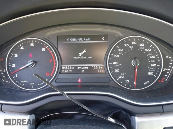 2017 Audi A4 Premium with VIN WAUGNAF49HN005757, listed as a IAAI auction lot 41460060 with 94,522 mi miles. Bid and sale history available at carsss.com. Image 7.