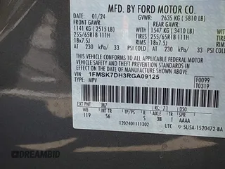 2024 Ford Explorer XLT z VIN 1FMSK7DH3RGA09125, wystawiony jako IAAI lot #42034069 z przebiegiem 21 105 mil mil oraz . Historia ofert i sprzedaży dostępna na DreamBid. Obrazek 9.