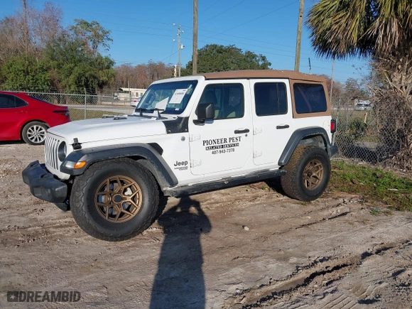 2019 Jeep Wrangler Unlimited Sport with VIN 1C4HJXDG5KW509033, listed as a IAAI auction lot 41468406 with 69,061 mi miles. Bid and sale history available at carsss.com. Image 18.
