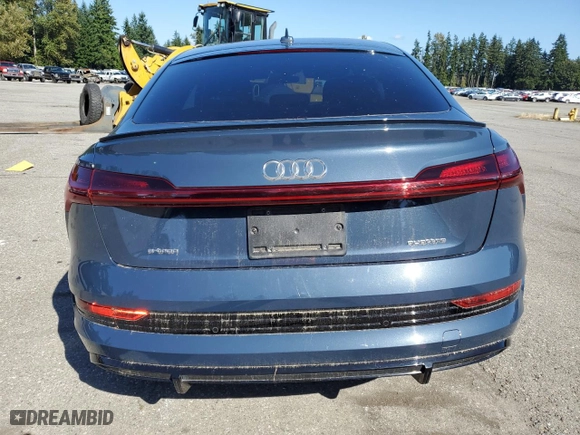 2021 Audi e-tron Sportback Prestige with VIN WA13AAGE8MB037626, listed as a Copart auction lot 69024824 with 21,649 mi miles and Salvage Title. Bid and sale history available at carsss.com. Image 6.