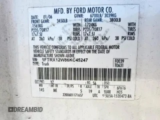 2006 Ford F-150 STX with VIN 1FTRX12W86KC45247, listed as a Copart auction lot 48534505 with 0 mi miles and Clean Title. Bid and sale history available at carsss.com. Image 12.
