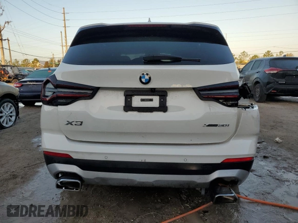 2024 BMW X3 xDrive30i with VIN 5UX53DP06R9W22278, listed as a Copart auction lot 77447444 with 869 mi miles and Salvage Title. Bid and sale history available at carsss.com. Image 6.