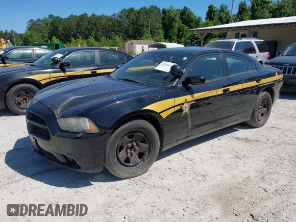 2013 Dodge Charger Police with VIN 2C3CDXAG8DH647998, listed as a IAAI auction lot 42136076 with 85,253 mi miles and . Bid and sale history available at carsss.com. Image 2.