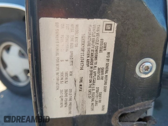 1996 GMC Yukon with VIN 1GKEK13R1TJ741714, listed as a Copart auction lot 46814635 with 406,969 mi miles and Salvage Title. Bid and sale history available at carsss.com. Image 15.