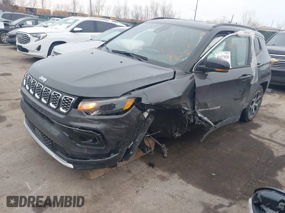 2024 Jeep Compass Limited with VIN 3C4NJDCN2RT153271, listed as a IAAI auction lot 41427828 with 3,345 mi miles and . Bid and sale history available at carsss.com. Image 2.