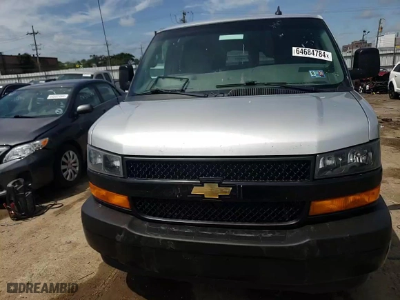 2020 Chevrolet Express Passenger LS with VIN 1GAZGNFP7L1261010, listed as a Copart auction lot 64684784 with 73,934 mi miles and Salvage Title. Bid and sale history available at carsss.com. Image 12.