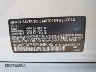 2016 BMW 3 Series 328i z VIN WBA8E9C56GK648695, wystawiony jako IAAI lot #42303074 z przebiegiem 106 192 mil mil oraz . Historia ofert i sprzedaży dostępna na DreamBid. Obrazek 9.