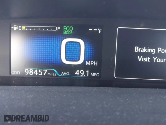 2017 Toyota Prius Two with VIN JTDKBRFU2H3043413, listed as a IAAI auction lot 41719364 with 98,457 mi miles. Bid and sale history available at carsss.com. Image 7.