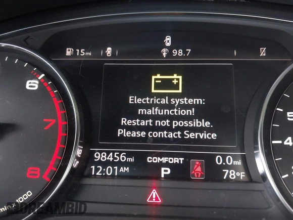 2019 Audi A5 Sportback Premium with VIN WAUANCF51KA060972, listed as a IAAI auction lot 41783485 with 98,456 mi miles. Bid and sale history available at carsss.com. Image 7.