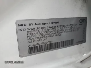 2023 Audi RS 3 z VIN WUAG4DGY2PA910584, wystawiony jako Copart lot #53393745 z przebiegiem 5 411 mil mil oraz Szkoda całkowita • Salvage title. Historia ofert i sprzedaży dostępna na DreamBid. Obrazek 14.