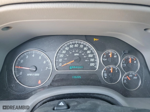 2005 GMC Envoy SLE with VIN 1GKDT13S752390266, listed as a Copart auction lot 50766935 with 115,225 mi miles and Salvage Title. Bid and sale history available at carsss.com. Image 9.