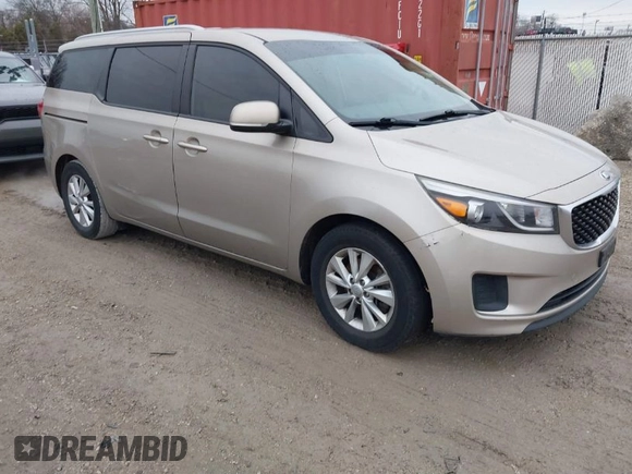 2016 Kia Sedona LX with VIN KNDMB5C12G6087128, listed as a IAAI auction lot 41198283 with 145,944 mi miles. Bid and sale history available at carsss.com. Image 1.