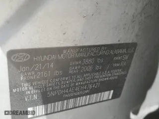 2014 Hyundai Elantra SE with VIN 5NPDH4AE4EH476421, listed as a Copart auction lot 52302855 with 150,720 mi miles and Clean Title. Bid and sale history available at carsss.com. Image 12.