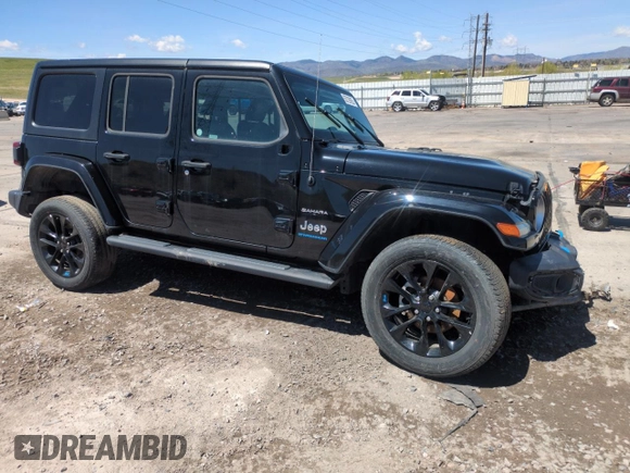 2023 Jeep Wrangler Sahara with VIN 1C4JJXP65PW661194, listed as a Copart auction lot 55729925 with 24,264 mi miles and Clean Title. Bid and sale history available at DreamBid. Image 4.
