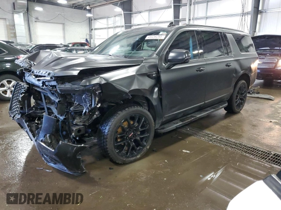 2022 GMC Yukon XL Denali with VIN 1GKS2JKL7NR159816, listed as a Copart auction lot 49436295 with 130,358 mi miles and Salvage Title. Bid and sale history available at carsss.com. Image 1.